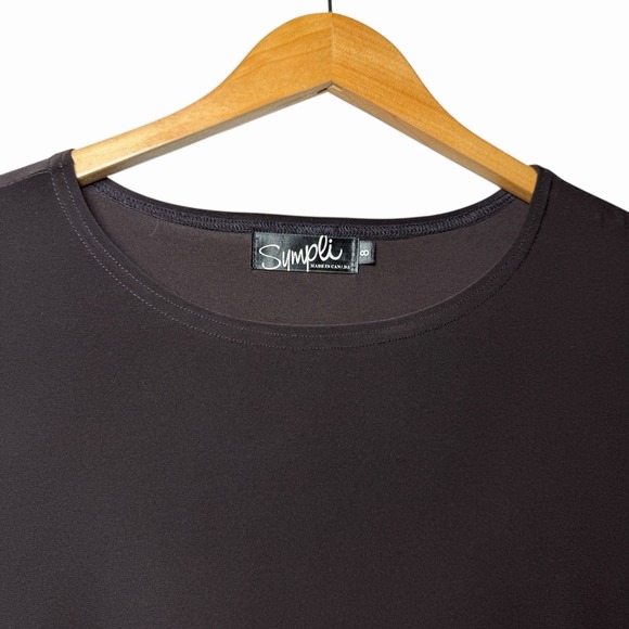 Sympli Womens 3/4 Sleeve Chocolate Brown Jersey Tunic Top Size 8 Lagenlook - Picture 7 of 11
